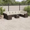 Image de 11 pieces Vidaxl marron 10 personnes resine tressee x 83 x 69 salon de jardin modulable