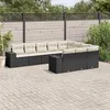 Image de vidaXL Salon de Jardin avec Coussins 10 pcs, Canapés de Terrasse, Ensemble de Meubles de Patio, Mobilier d'Extérieur, Noir 3255423