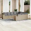 Image de vidaXL Salon de Jardin avec Coussins 10 pcs, Canapés de Terrasse, Ensemble de Meubles de Patio, Mobilier d'Extérieur, Beige 3255426
