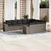 Image de vidaXL Salon de Jardin avec Coussins 10 pcs, Canapés de Terrasse, Ensemble de Meubles de Patio, Mobilier d'Extérieur, Gris 3255427