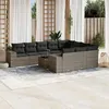 Image de Resine tressee Vidaxl gris 10 personnes salon de jardin modulable 62 x 62 x 69 11 pieces