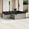 Image de vidaXL Salon de Jardin avec Coussins 8 pcs, Canapés de Patio, Ensemble de Meubles, Mobilier de Terrasse Extérieur, Noir 3224237