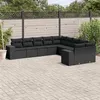 Image de vidaXL Salon de Jardin avec Coussins 10 pcs, Canapés de Terrasse, Ensemble de Meubles de Patio, Mobilier d'Extérieur, Noir 3255442