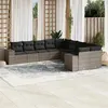 Image de vidaXL Salon de Jardin avec Coussins 10 pcs, Canapés de Terrasse, Ensemble de Meubles de Patio, Mobilier d'Extérieur, Gris 3255447