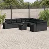 Image de Salon de jardin modulable Vidaxl 10 personnes resine tressee 11 pieces 62 x 62 x 69 noir