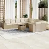 Image de vidaXL Salon de Jardin avec Coussins 11 pcs, Canapés de Terrasse, Ensemble de Meubles de Patio, Mobilier d'Extérieur, Beige 3255455
