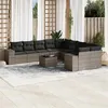 Image de vidaXL Salon de Jardin avec Coussins 11 pcs, Canapés avec Pieds Réglables, Ensemble de Meubles d'Extérieur Patio Terrasse, 3217811