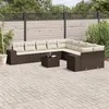 Image de Resine tressee Vidaxl marron 11 pieces 10 personnes x 83 x 69 salon de jardin modulable