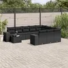 Image de Salon de jardin modulable Vidaxl rotin noir 11 pieces x 83 x 69 10 personnes