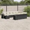 Image de Salon de jardin modulable Vidaxl rotin noir 11 pieces 62 x 62 x 69 10 personnes