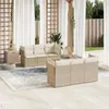 Image de Salon de jardin modulable vidaxl resine tressee 7 pieces beige 62 x 62 x 69 cm 6 personnes