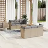 Image de Vidaxl Salon de jardin modulable - Lot de 7 pièces - Résine Beige - 6 personnes - 62 x 62 x 69 cm