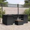 Image de vidaXL 7-delige Loungeset met kussens poly rattan zwart3255824