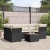 Image de vidaXL Salon de Jardin avec Coussins 7 pcs, Canapés de Patio, Ensemble de Meubles, Mobilier de Terrasse Exterieur, Noir 3255825