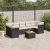 Image de Salon de jardin modulable Vidaxl rotin noir 8 pieces 5 personnes