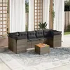 Image de vidaXL Salon de Jardin avec Coussins 8 pcs, Canapés de Terrasse, Ensemble de Meubles de Patio, Mobilier d'Extérieur, Gris 3255843