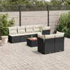 Image de Salon de jardin modulable Vidaxl 8 pieces resine tressee 5 personnes 62.0 x 62 x 69 cm noir