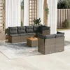 Image de Salon de jardin modulable Vidaxl rotin gris 8 pieces 5 personnes