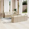 Image de vidaXL Salon de Jardin avec Coussins 9 pcs, Canapés de Terrasse, Ensemble de Meubles de Patio, Mobilier d'Extérieur, Beige 3255855