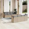 Image de Salon de jardin modulable vidaxl 8 personnes beige resine tressee 62 x 62 x 69 cm 9 pieces