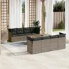 Image de vidaXL Salon de Jardin avec Coussins 9 pcs, Canapés de Terrasse, Ensemble de Meubles de Patio, Mobilier d'Extérieur, Gris 3255857