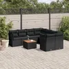 Image de vidaXL Salon de Jardin avec Coussins 9 pcs, Canapés de Terrasse, Ensemble de Meubles de Patio, Mobilier d'Extérieur, Noir 3255859