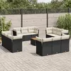 Image de Salon de jardin modulable Vidaxl noir 13 pieces resine tressee 62.0 x 62 x 69 cm 12 personnes
