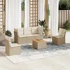 Image de Salon de jardin modulable vidaxl 6 pieces beige resine tressee 62 x 62 x 69 cm 5 personnes