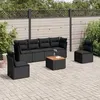 Image de Salon de jardin modulable Vidaxl 6 personnes noir resine tressee 62.0 x 62 x 69 cm 7 pieces