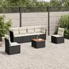 Image de Salon de jardin modulable Vidaxl noir 6 personnes resine tressee 62.0 x 62 x 69 cm 7 pieces