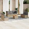 Image de Salon de jardin modulable vidaxl beige 8 pieces 7 personnes 62 x 62 x 69 cm rotin