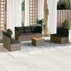 Image de vidaxl Salon de jardin modulable - Lot de 8 pièces - Rotin gris - 7 personnes - Avec rangement - 62 x 62 x 69 cm