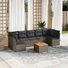 Image de vidaXL Salon de Jardin avec Coussins 8 pcs, Canapés de Terrasse, Ensemble de Meubles de Patio, Mobilier d'Extérieur, Gris 3255906