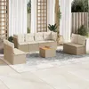 Image de vidaXL Salon de Jardin avec Coussins 9 pcs, Canapés de Terrasse, Ensemble de Meubles de Patio, Mobilier d'Extérieur, Beige 3255911
