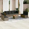 Image de vidaXL Salon de Jardin avec Coussins 9 pcs, Canapés de Terrasse, Ensemble de Meubles de Patio, Mobilier d'Extérieur, Gris 3255913