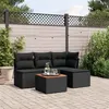 Image de vidaXL 5-delige Loungeset met kussens poly rattan zwart3255922