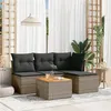 Image de vidaXL Salon de Jardin avec Coussins 5 pcs, Canapés de Terrasse, Ensemble de Meubles de Patio, Mobilier d'Extérieur, Gris 3255927
