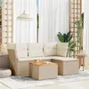 Image de Salon de jardin modulable GENERIQUE 4 personnes resine tressee 5 pieces 62 x 62 x 69 cm beige
