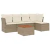 Image de Salon de jardin modulable vidaxl 6 pieces resine tressee beige 62 x 62 x 69 cm 5 personnes