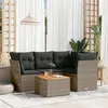 Image de vidaXL Salon de Jardin avec Coussins 5 pcs, Canapés de Terrasse, Ensemble de Meubles de Patio, Mobilier d'Extérieur, Gris 3255955