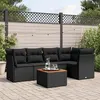 Image de vidaXL Salon de Jardin avec Coussins 6 pcs, Canapés de Terrasse, Ensemble de Meubles de Patio, Mobilier d'Extérieur, Noir 3255957