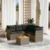 Image de Salon de jardin modulable vidaxl gris rotin 6 pieces 62 x 62 x 69 cm 2 personnes