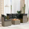 Image de Salon de jardin modulable vidaxl rotin gris 6 pieces 62 x 62 x 69 cm 2 personnes
