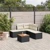 Image de Noir Vidaxl resine tressee 5 personnes salon de jardin modulable 62.0 x 62 x 69 6 pieces