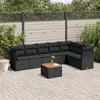 Image de vidaXL 8-delige Loungeset met kussens poly rattan zwart3256006