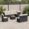 Image de Salon de jardin modulable Vidaxl resine tressee 9 pieces 8 personnes 62.0 x 62 x 69 cm noir