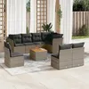 Image de Salon de jardin modulable Vidaxl rotin gris 9 pieces 8 personnes