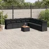 Image de Salon de jardin modulable Vidaxl resine tressee 10 pieces noir 62.0 x 62 x 69 9 personnes
