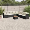 Image de 9 personnes Vidaxl 10 pieces noir resine tressee 62.0 x 62 x 69 salon de jardin modulable