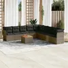Image de vidaXL Salon de Jardin avec Coussins 10 pcs, Canapés de Terrasse, Ensemble de Meubles de Patio, Mobilier d'Extérieur, Gris 3256025